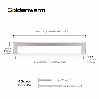 10 Pack 8 Inch Brushed Nickel Cabinet Pulls Kitchen Handles (Brushed Nickel / 8 Inch Hole Centers)