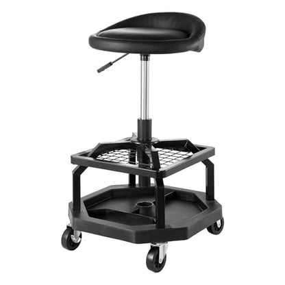Industrial Black Pneumatic Garage Seat (Black)