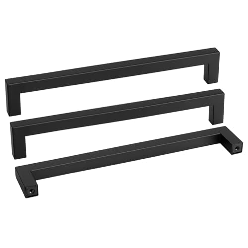 60 Pack 11-1/3 Inch Black Cabinet Handles Kitchen Drawer Pulls (Matte Black / 11-1/3 inch hole centers)