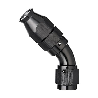 4AN 45 Degree PTFE One Piece Full Flow End Hose Fitting Aluminum Black (4AN / 45 Degree)