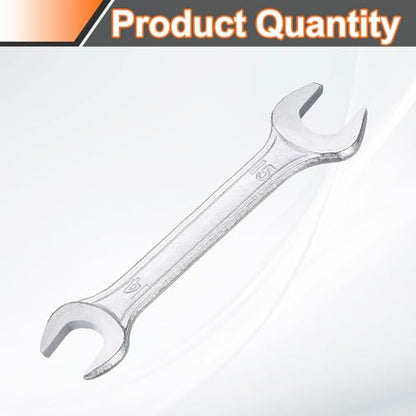Double Open End Wrench 14mm x 15mm Metric 15 Degree Offset Angle Small Flat Head Wrench Galvanizing Open Ended Spanner for Automotive Repair Furniture Assembly (14mm x 15mm)