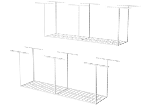 2x8 Garage Overhead Storage Rack (White / 2*8 FT - 2 Pcs)