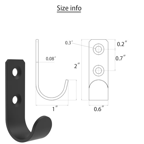 Hooks for Hanging Stainless Steel Heavy Duty Coat Hook Wall Hooks Robe Hanger Hooks Hanging Hat Key Holder for Towel and Bags Indoor Outdoor (1.8x1 / U-type)