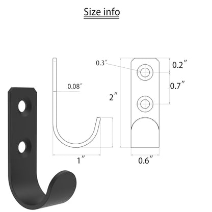 Hooks for Hanging Stainless Steel Heavy Duty Coat Hook Wall Hooks Robe Hanger Hooks Hanging Hat Key Holder for Towel and Bags Indoor Outdoor (1.8x1 / U-type)