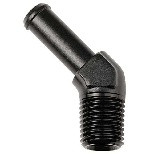 1 4 NPT Male to 3 (1/4 NPT to 3/8 Barb / Black - 45 Degree)