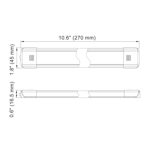 LED Interior Utility Light Fixture 10.6" x 2.6" (10.6" x 2.6")
