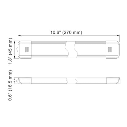 LED Interior Utility Light Fixture 10.6" x 2.6" (10.6" x 2.6")