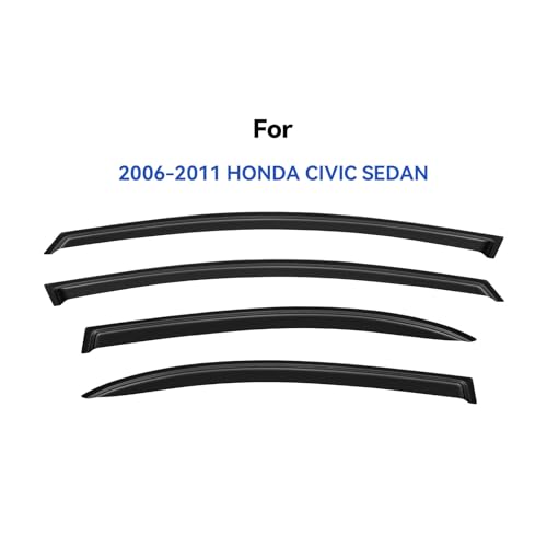 Window Visors Rain Guards for 2006 (2006-2011 Honda Civic Sedan)