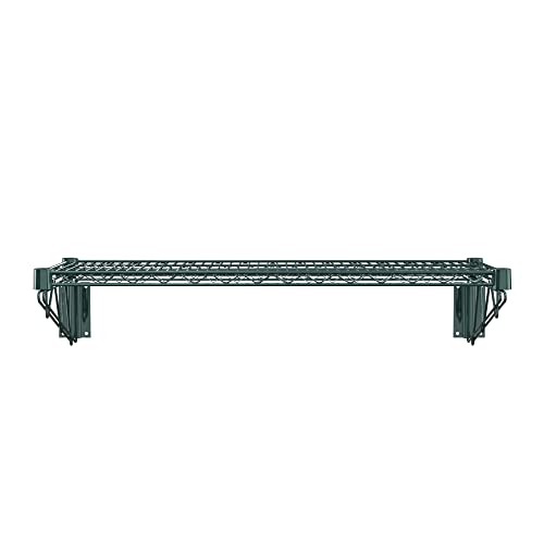 14" x 36" Green Epoxy Wire Wall Mount Shelf (Green / 14" x 36")