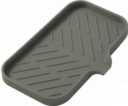Silicone Soap Dish with Drain Spout (Grey / M(9.6"×5.3"))