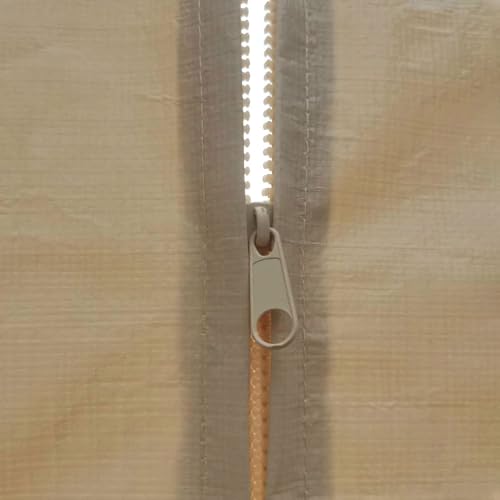 10x20 Carport Replacement Sidewall (Beige / 10'x20' Front/Back Panel (1-Panel) with Zippers)