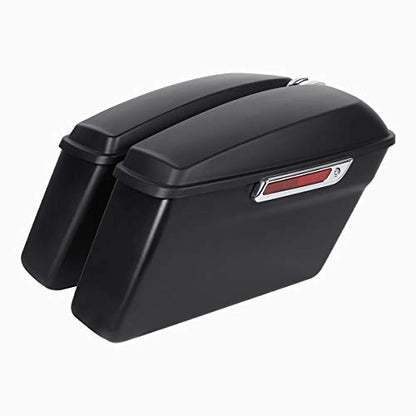 Motorcycle Saddlebags with Chrome Conversion Brackets Fit For Harley Softail Deluxe Heritage Softail 1984 (Matte Black)