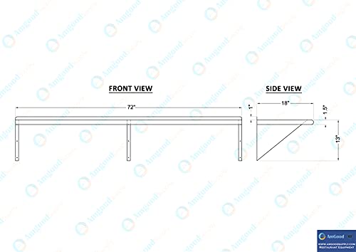 18 in. x 72 in. Stainless Steel Wall Mount Shelf (18 in. x 72 in.)