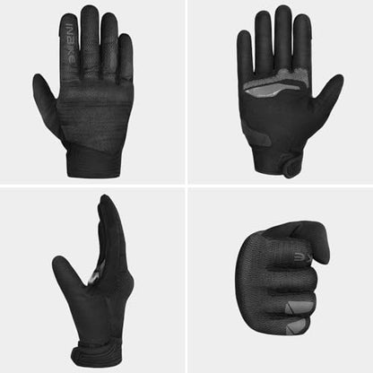 Breathable Mesh Motorcycle Gloves for Men (Black / Large (Palm Circumference: 8.46-9.06 inches))