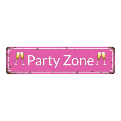PARTY ZONE SPACE Metal Tin Street Sign Bar Cafe Garage Cave Home Room Wall Bathroom Farmhouse Garden Porch Patio Decor (PARTY ZONE)