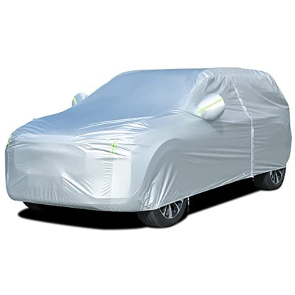 Light Shell Breathable Material Classic Zipper Design Waterproof UV (Silver-Green / YL: for SUV (Length 170"-190"))