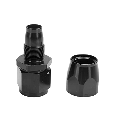 Swivel 6AN Fitting 0° Straight For CPE Braided Hose End Black 2Pcs (6AN 0° 2Pcs)
