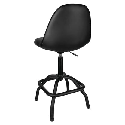 W85031 Pneumatic High Back Adjustable Swivel Bar Stool with Back Support for Home (High Back Pneumatic Shop Stool)