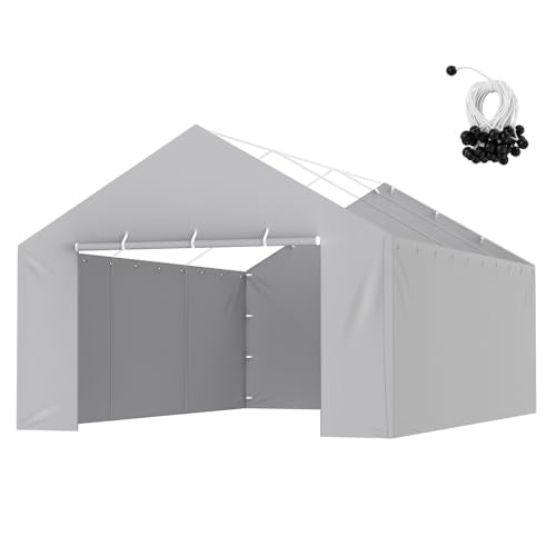 Carport Replacement Canopy Cover Side Wall 13 x 20 ft (Gray / 13x20ft)
