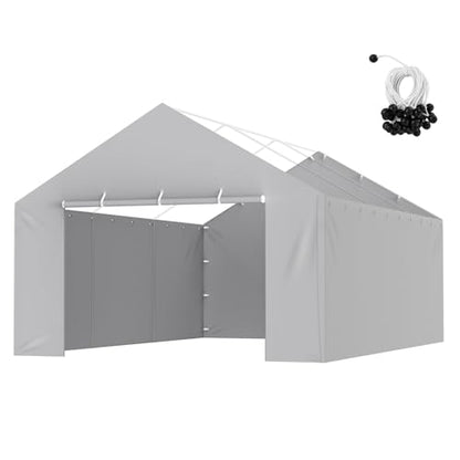 Carport Replacement Canopy Cover Side Wall 13 x 20 ft (Gray / 13x20ft)