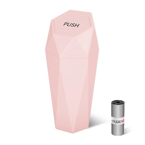 Car Trash Can with Lid (Pink-1Pcs)