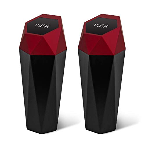 Car Trash Can with Lid (Red)