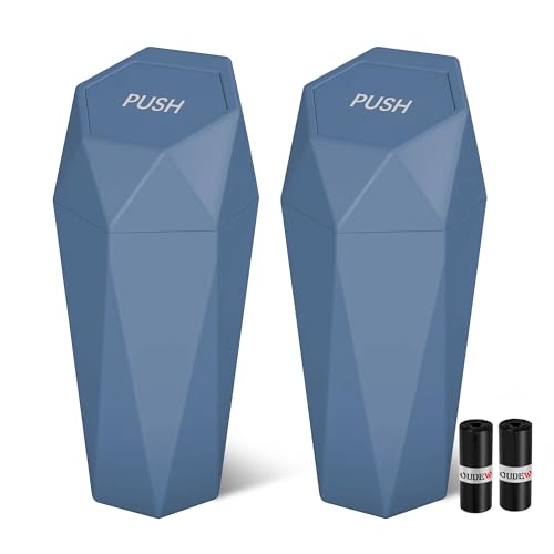 Car Trash Can with Lid (Dark Blue-2Pcs)