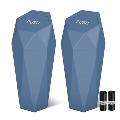 Car Trash Can with Lid (Dark Blue-2Pcs)