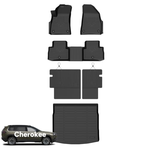 Floor Mats & Seatback Cargo Liner for 2026 Jeep Cherokee Hybrid (BLACK)