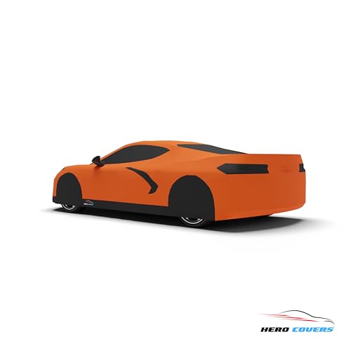 Car Cover I Fit for Corvette C8 I Indoor and Outdoor I Protection from Sun (Orange)