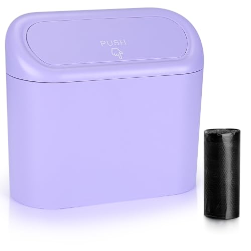 Car Trash Can with Lid (Purple)