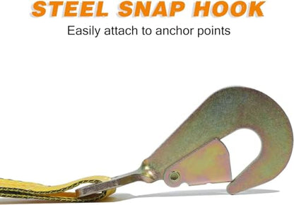 Complete Axle Straps Tie Down Kit 2" x10' Heavy Duty Vehicle Tie Down Strap (Axle Tie Down Straps)