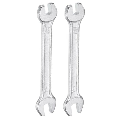 2pcs Double Open End Wrench 5.5mm x 7mm Metric 15 Degree Offset Angle Small Flat Head Wrench Galvanizing Open Ended Spanner for Automotive Repair Furniture Assembly (5.5mm x 7mm)