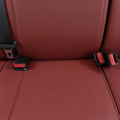 Custom Fit Tacoma Car Seat Covers for Toyota Tacoma 2024 2025 2026 Xtra Cab SR (Leather (Burgundy) / 2024-2026 Tacoma Xtra Cab Front Row)