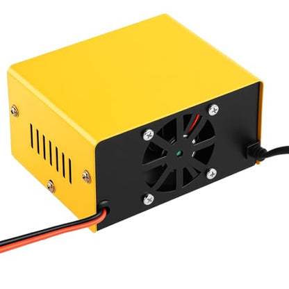 12 Volt Battery Charger 7A Smart Car Battery Charger and Maintainer with Cable Clamps (YELLOW-12)