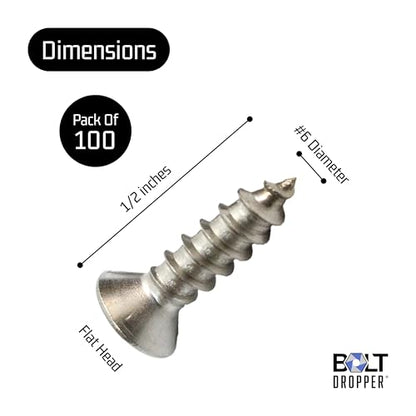 6 x 1 2'' Stainless Steel Flat Head Phillips Wood Screw (#6 X 1/2'')