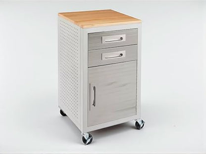 Heavy Duty Rolling Storage Cabinet with Wheels and Drawers (1 Door, 2 Drawer (20" W x 18" D x 34.7" H) / Granite)