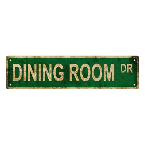 DINING ROOM DR SPACE Metal Tin Street Sign Bar Cafe Garage Cave Home Room Wall Bathroom Farmhouse Garden Porch Patio Decor (DINING ROOM)