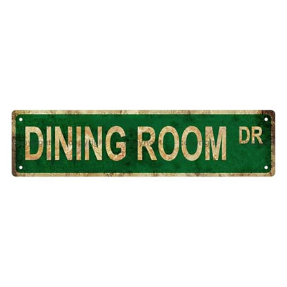 DINING ROOM DR SPACE Metal Tin Street Sign Bar Cafe Garage Cave Home Room Wall Bathroom Farmhouse Garden Porch Patio Decor (DINING ROOM)