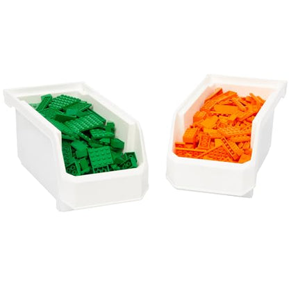Medium Stackable Plastic Storage Bins (White / Medium, 8-Pack)