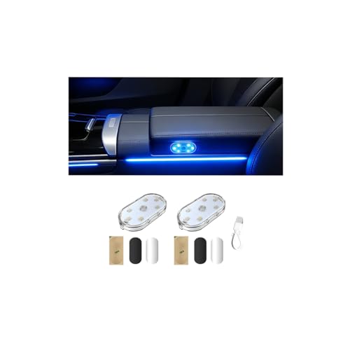 2PCS Car LED Lights Interior Wireless (Blue / Magnetic)