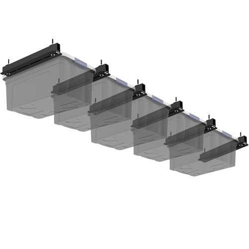 6 Pack Overhead Storage Bin Rack Heavy Duty Rack Ceiling Garage Storage (5 Bins)