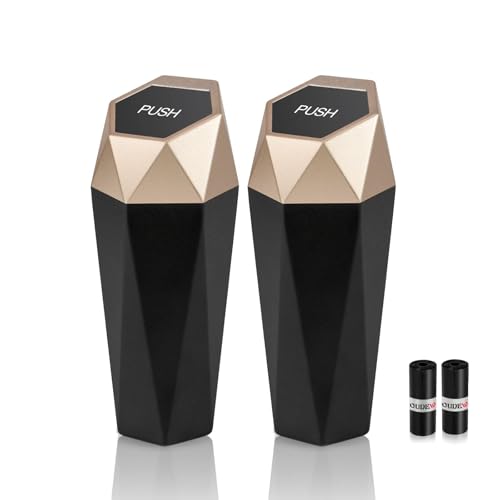Car Trash Can with Lid (Gold-2Pcs)