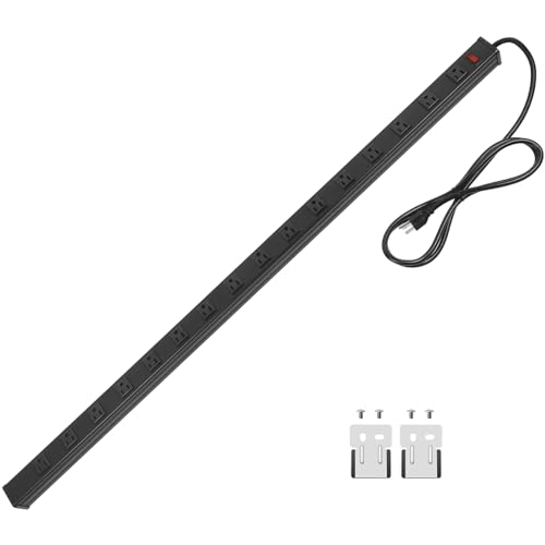 Long Heavy Duty Metal Power Strip (4FT / Black)