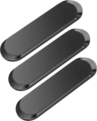 Flat Magnetic Phone Mounts 3 Pack. Black Cell Phone Holder for Car Dashboard (Black: 3 pack)