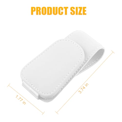 2PCS Sunglasses Holders for Car Sun Visor (2 Pack / White/Leather)