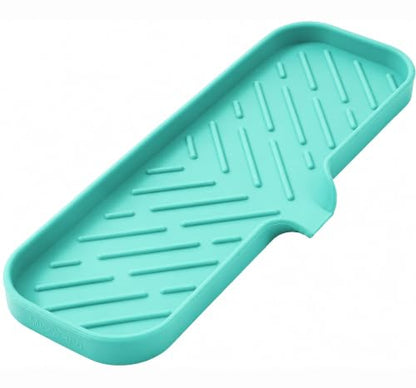 Silicone Soap Dish with Drain Spout (Mint / L(12"×4"))