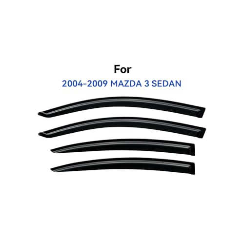 Window Visors Rain Guards for 2004 (2004-2009 Mazda 3 Sedan)