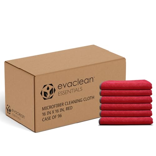 Essentials Premium Microfiber Cleaning Cloth 16"x16" (Red)