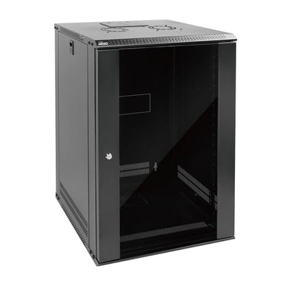 18U Wall Mount Rack Network Cabinet for 19" IT Equipment (18U/Glass Door)
